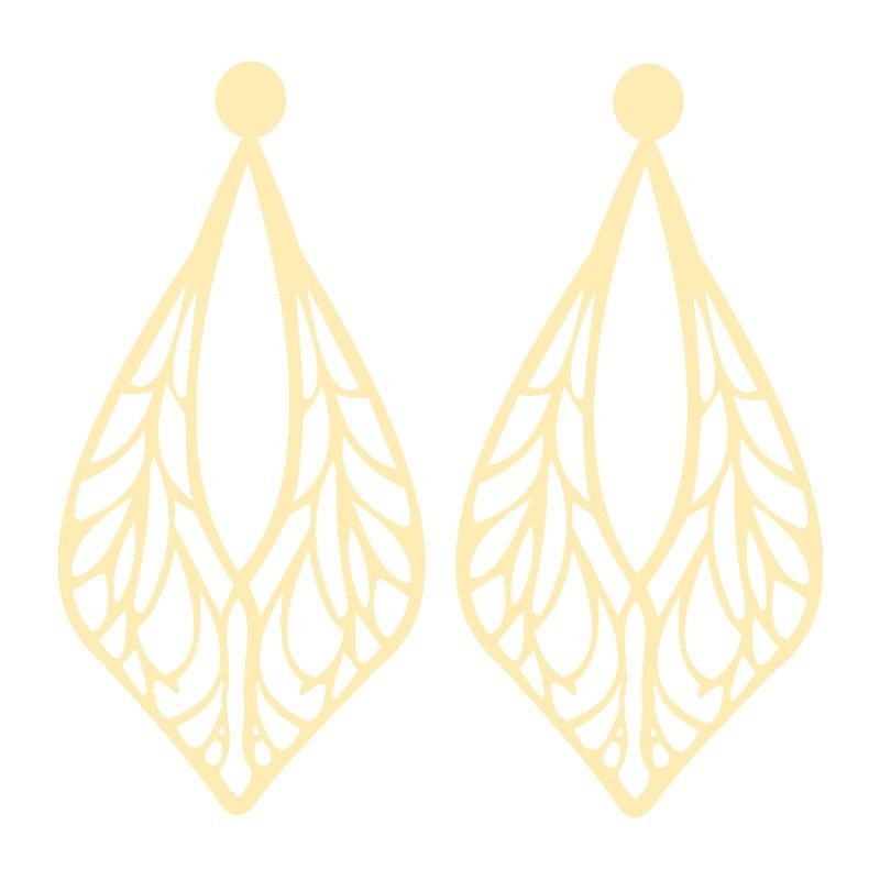 گوشواره طلا 18 عیار زنانه قیراط مدل برگ کد GH6263 — تصویر 2 از 3