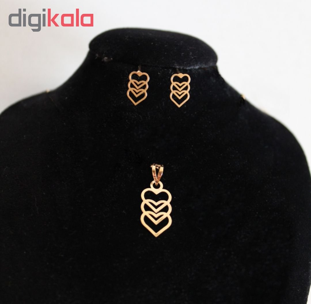 نیم ست طلا ۱۸ عیار زنانه الین گلد گالری کد 6600s — تصویر 4 از 5