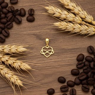 آویز گردنبند طلا 18 عیار زنانه نیکان گلد طرح قلب بینهایت — تصویر 4 از 4