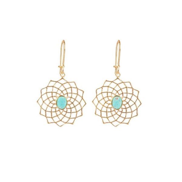 گوشواره طلا 18 عیار زنانه قیراط طرح گل کد GH5241 — تصویر 1 از 3