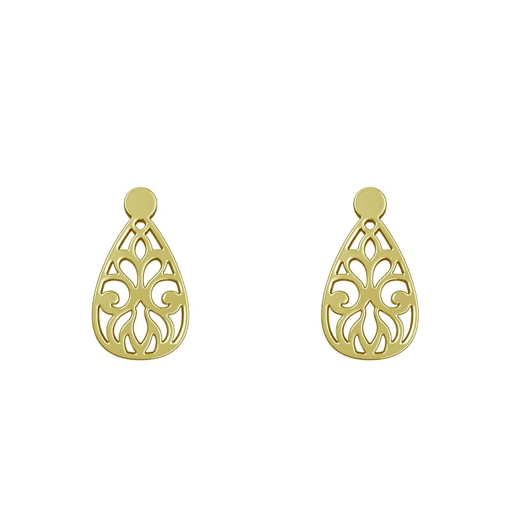 گوشواره میخی طلا 18 عیار زنانه نیکان گلد مدل انتزاعی — تصویر 1 از 4