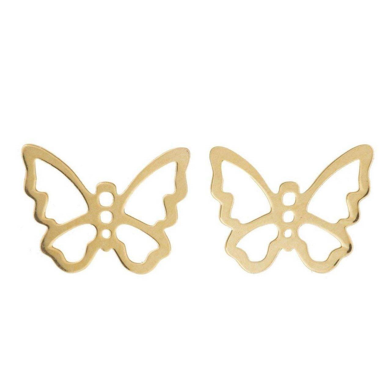 گوشواره طلا 18 عیار زنانه قیراط طرح پروانه کد GH4561 — تصویر 2 از 4