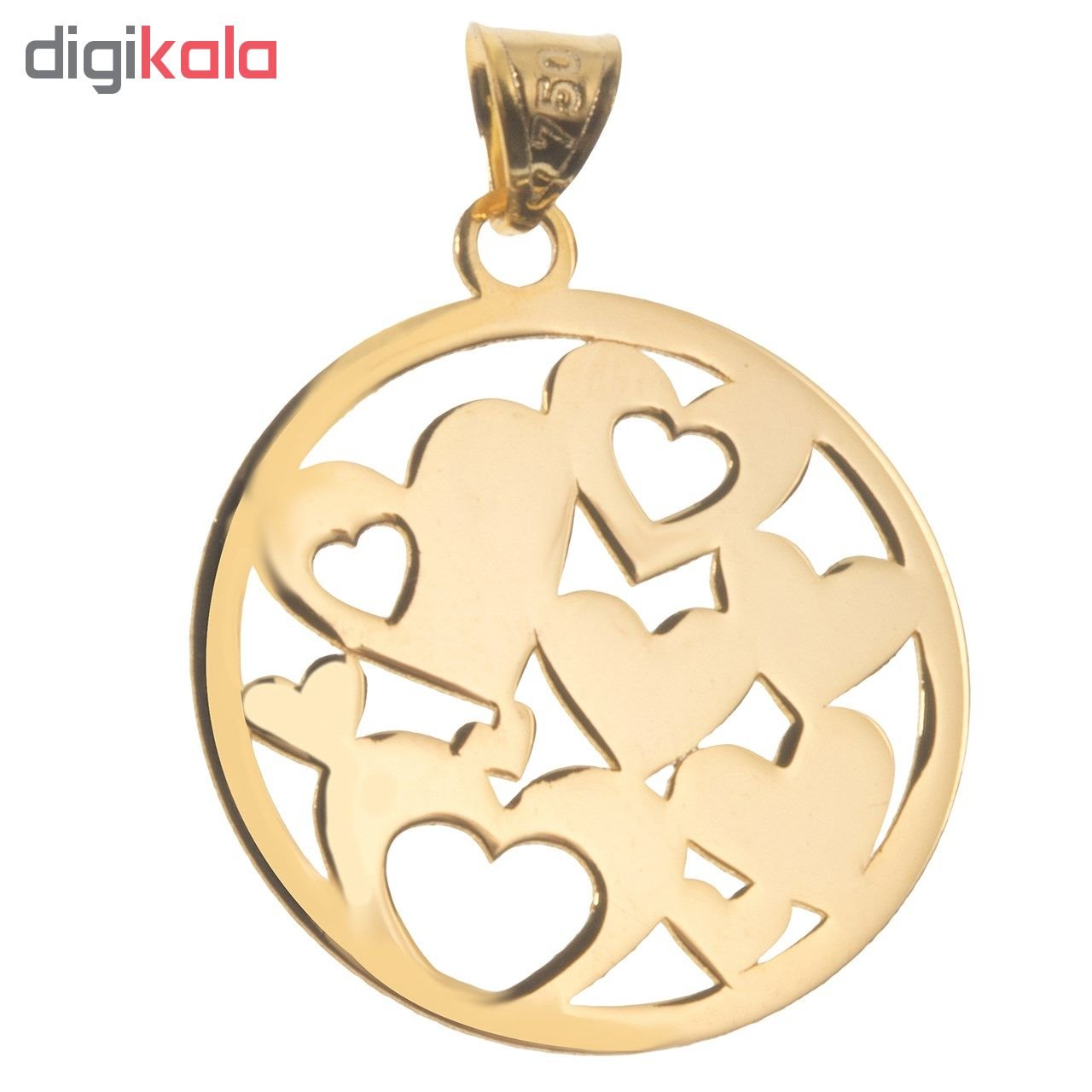 آویز گردنبند طلا 18 عیار زنانه طرح دایره و قلب مدل SG175 — تصویر 2 از 3