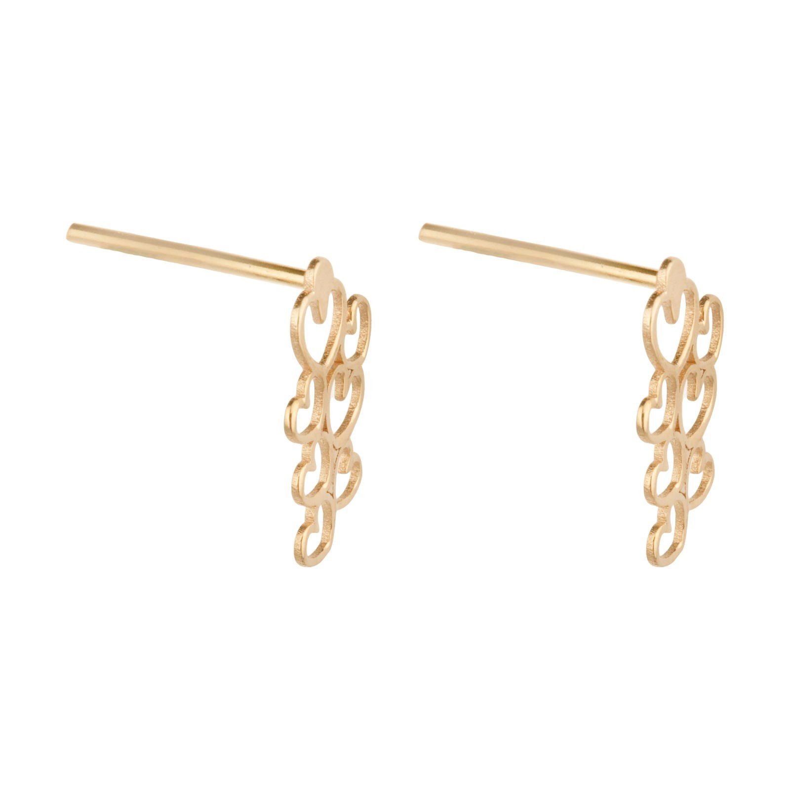 گوشواره طلا 18 عیار زنانه قیراط طرح قلب کد GH4769 — تصویر 3 از 4