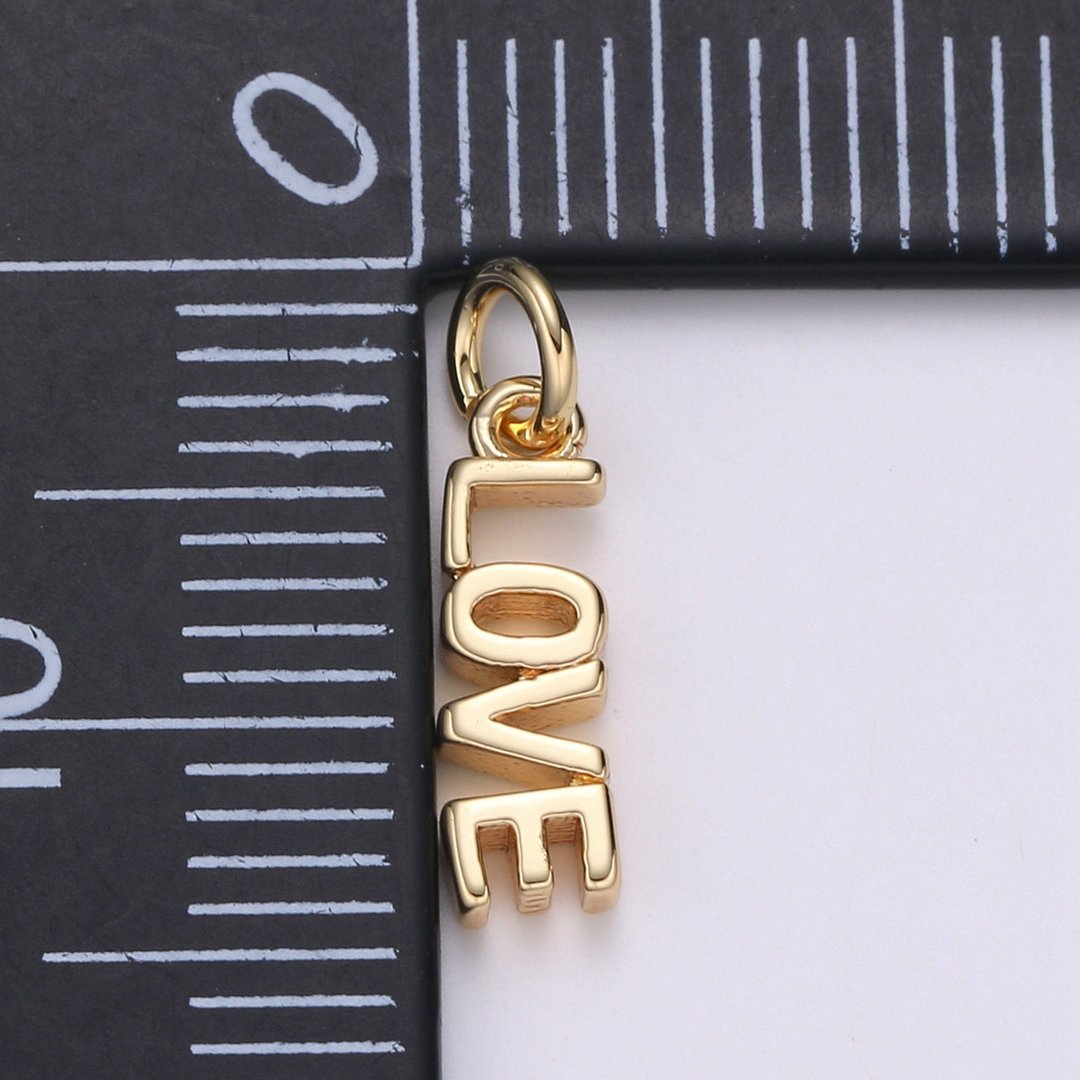آویز گردنبند طلا 18 عیار زنانه قیراط طرح Love کد GH2762 — تصویر 3 از 4