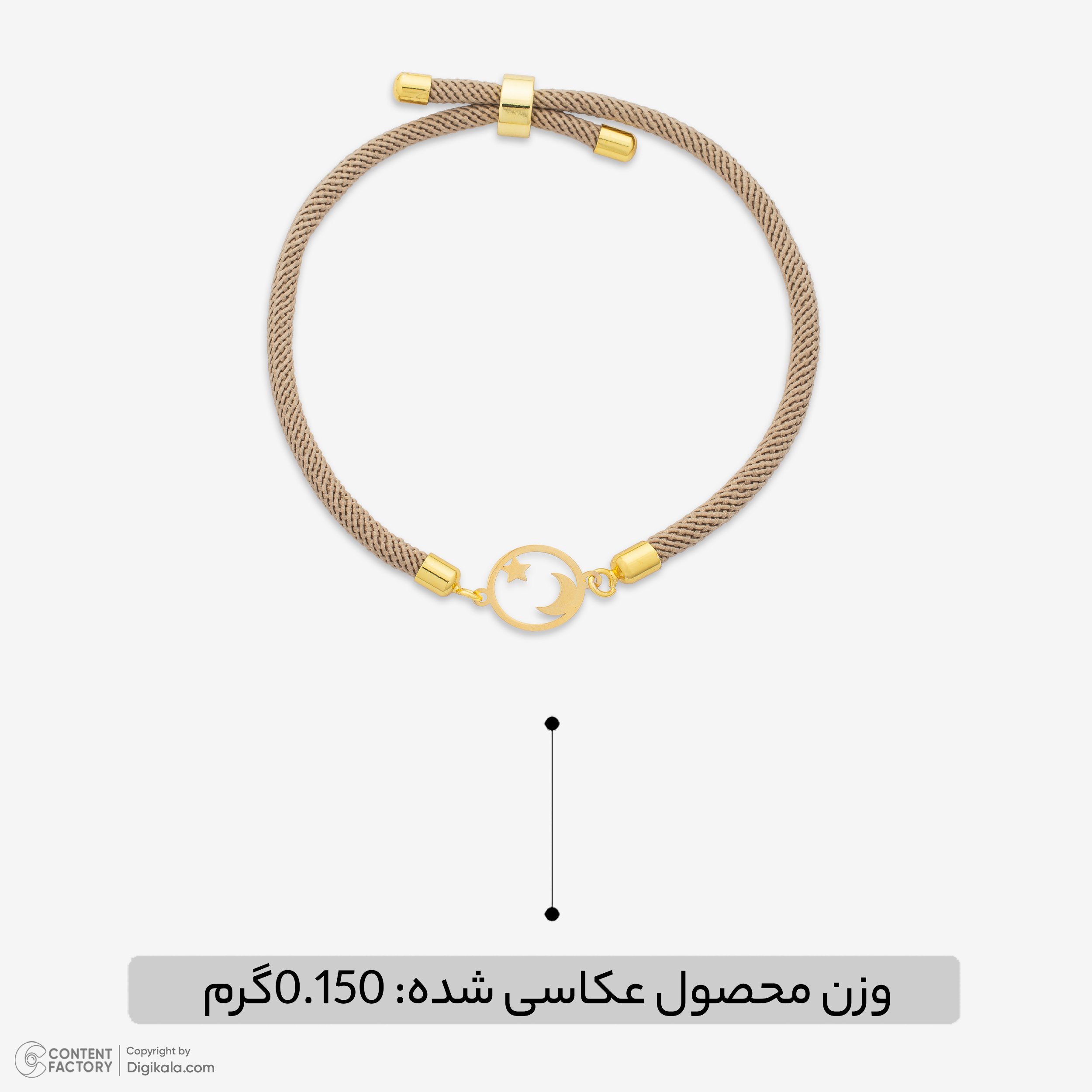 دستبند طلا 18 عیار زنانه با بند بافت نیکان گلد مدل NK223 — تصویر 4 از 6