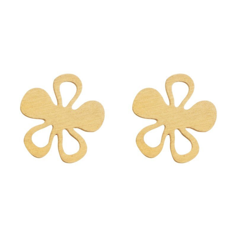 گوشواره طلا 18 عیار زنانه قیراط مدل گل کد GH6256 — تصویر 1 از 4