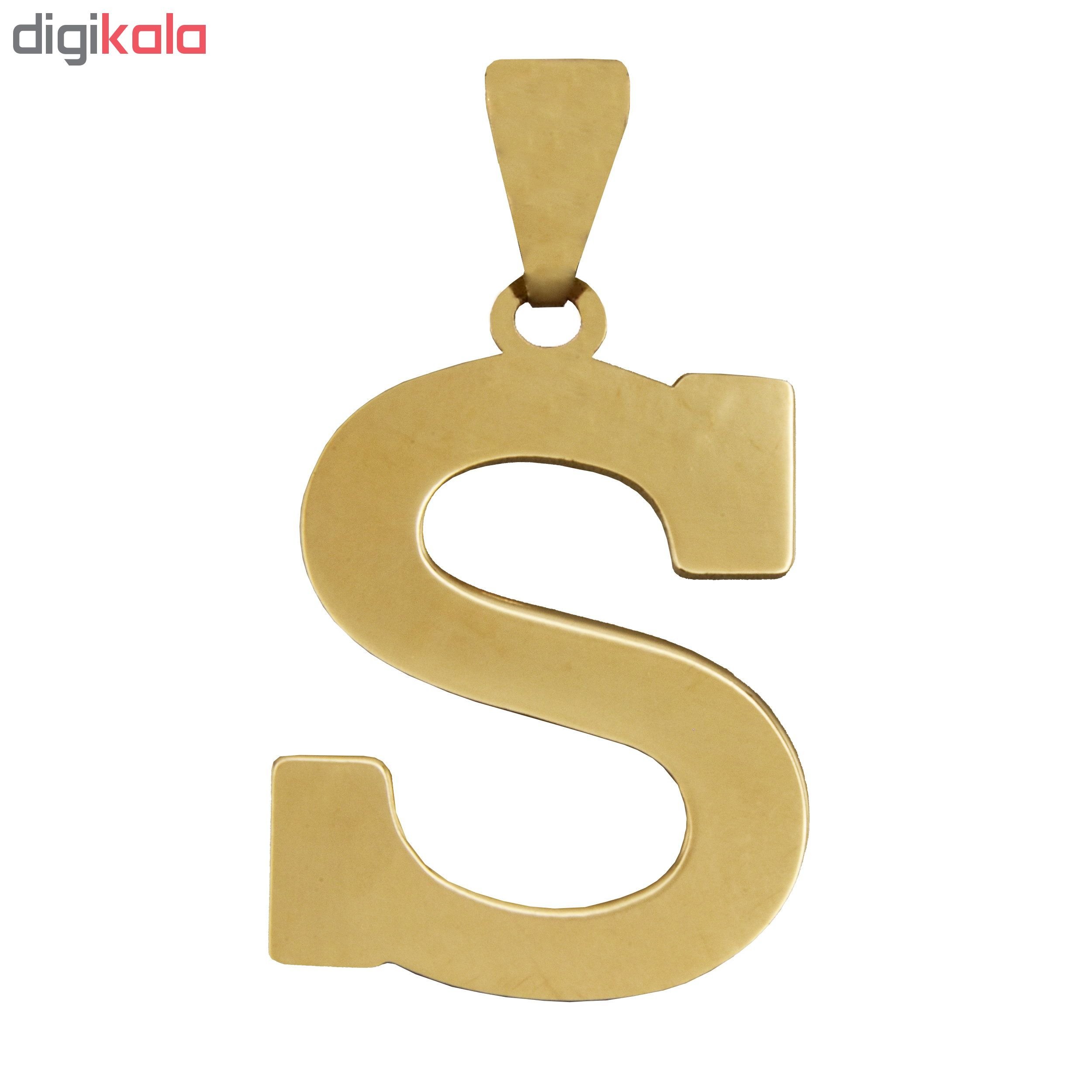 آویز گردنبند طلا 18 عیار زنانه آرشا گالری طرح S کد 457A2589 — تصویر 2 از 4