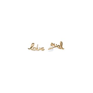 گوشواره طلا 18 عیار زنانه مدل میخی عشق — تصویر 3 از 3