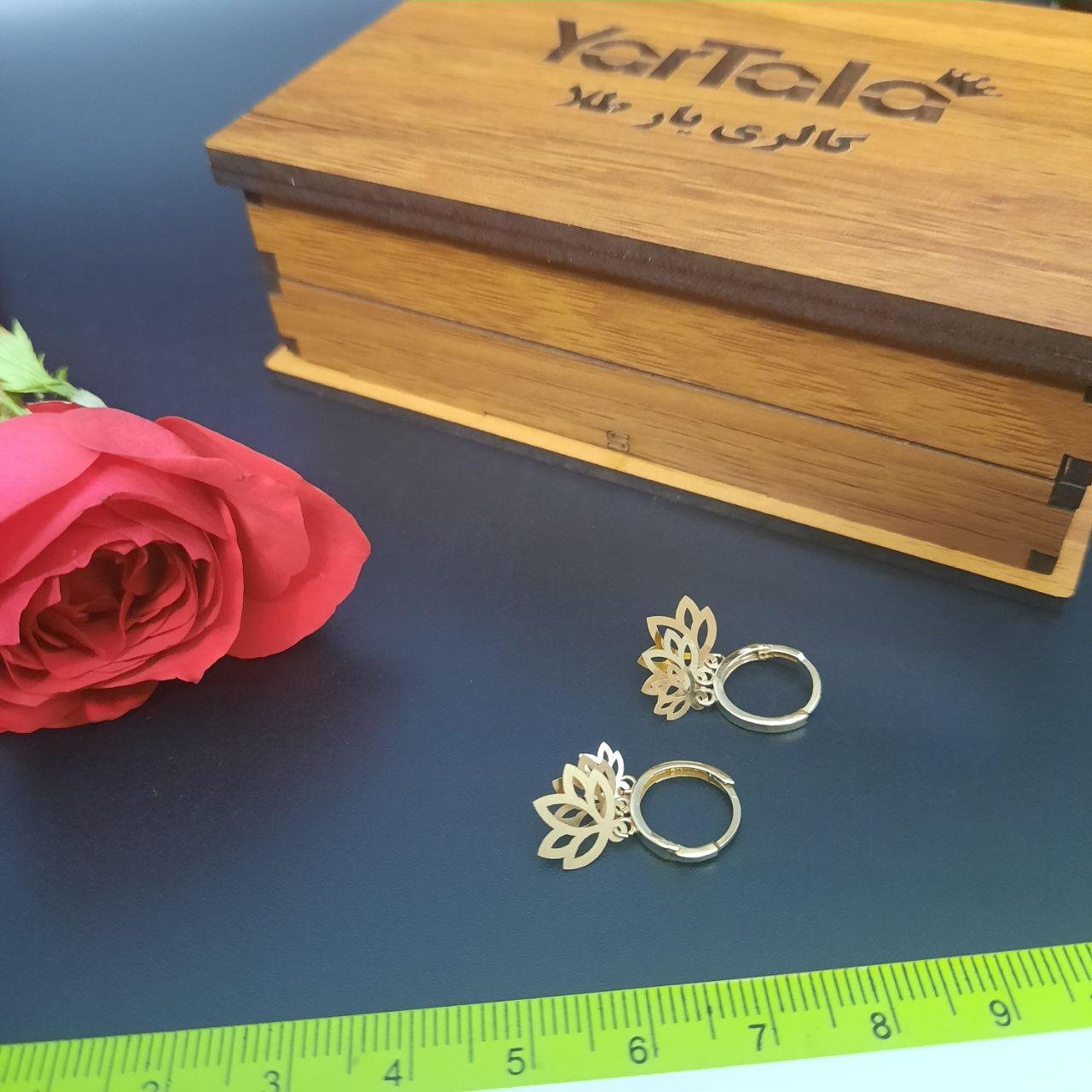 گوشواره طلا 18 عیار زنانه گالری یارطلا کد AG27-6 — تصویر 7 از 8