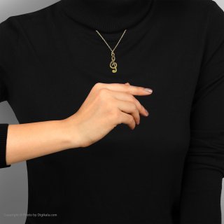 گردنبند طلا 18 عیار زنانه با زنجیر حلقه‌ای (فلامینگو) نیکان گلد مدل نت موسیقی — تصویر 3 از 3