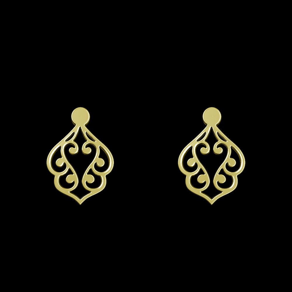 گوشواره میخی طلا 18 عیار زنانه نیکان گلد مدل انتزاعی — تصویر 2 از 4