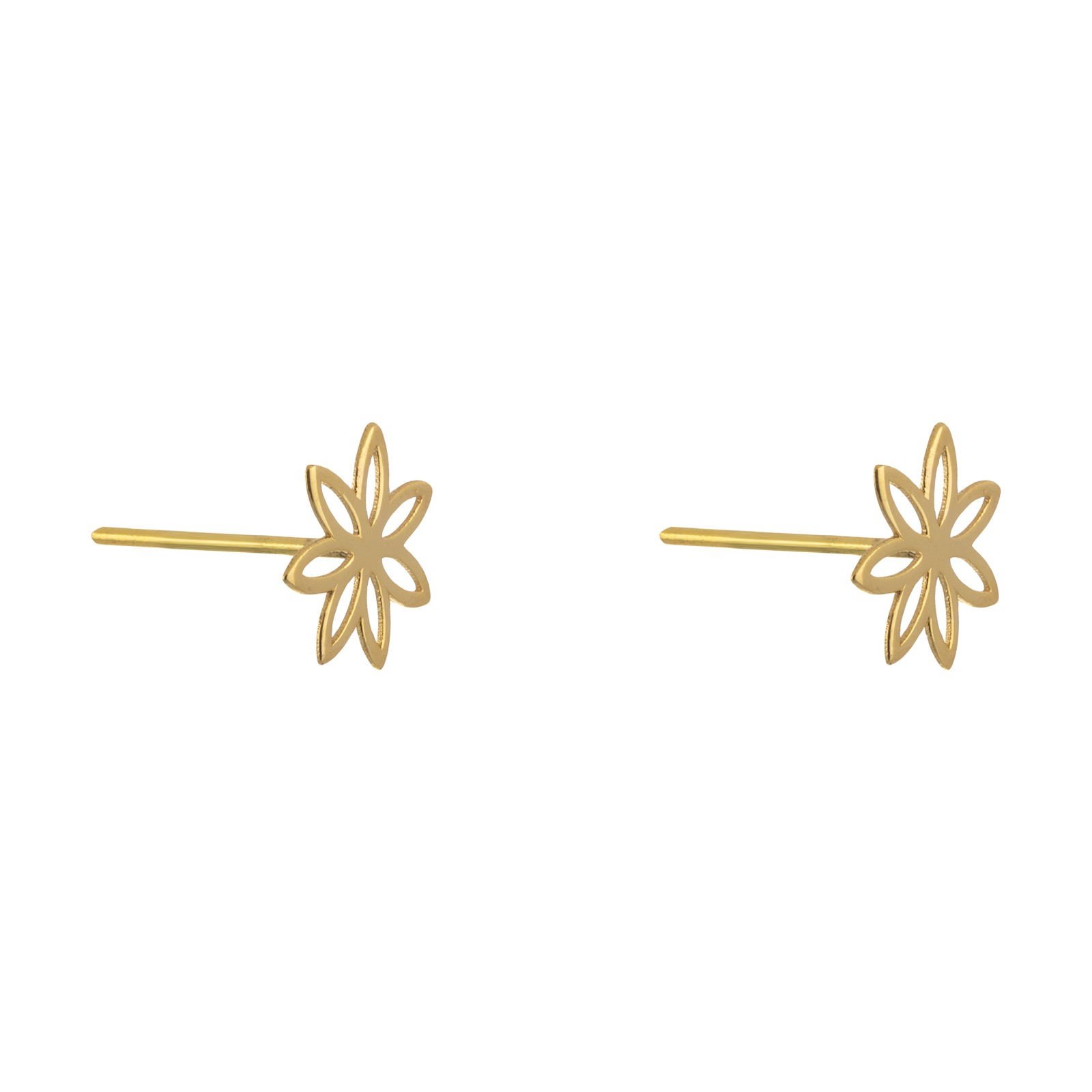 گوشواره طلا 18 عیار زنانه قیراط طرح گل کد GH4794 — تصویر 3 از 4