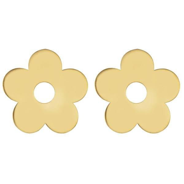گوشواره میخی طلا 18 عیار دخترانه نیکان گلد مدل گل — تصویر 1 از 3