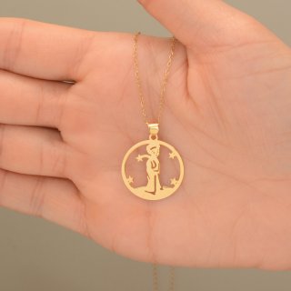 آویز گردنبند طلا 18 عیار زنانه نیکان گلد طرح کهکشان — تصویر 2 از 3