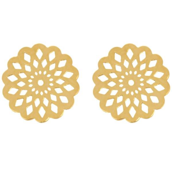 گوشواره میخی طلا 18 عیار زنانه نیکان گلد مدل NK 5689 — تصویر 1 از 5