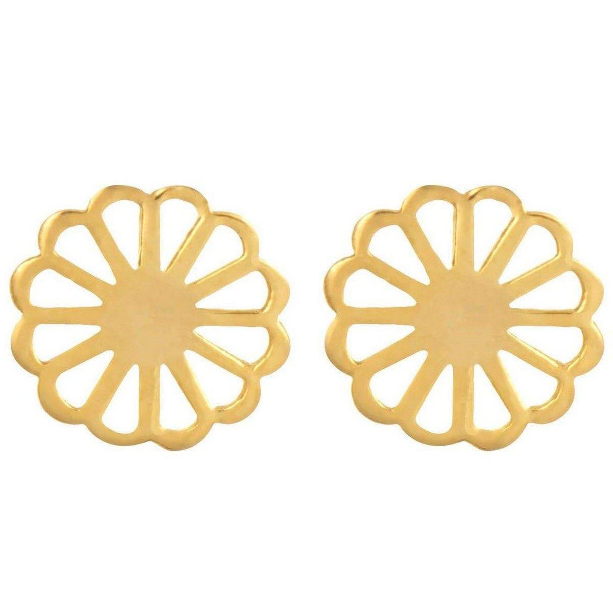 گوشواره طلا 18 عیار زنانه قیراط طرح دایره کد GH3885 — تصویر 2 از 3