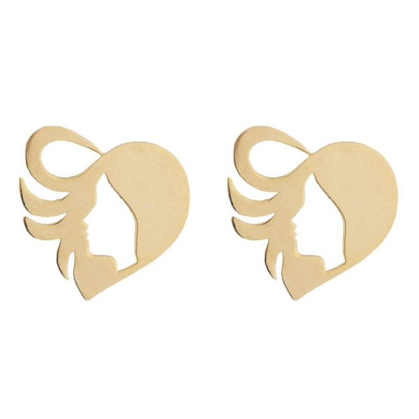 گوشواره میخی طلا 18 عیار زنانه نیکان گلد مدل زن — تصویر 1 از 3