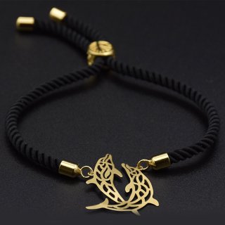 دستبند طلا 18 عیار زنانه مدل ماهی کد P854 — تصویر 2 از 2