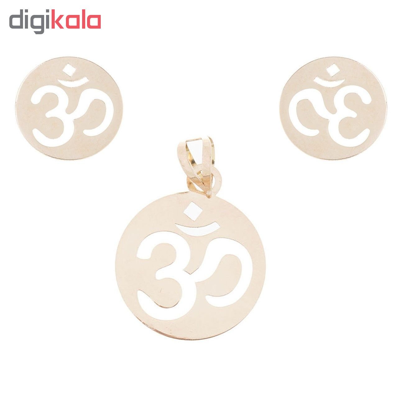 نیم ست طلا 18 عیار زنانه طرح ام کد SG569 — تصویر 2 از 6