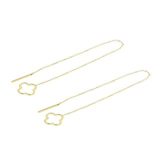 گوشواره طلا 18 عیار زنانه مدل بخیه ای کد GE007 — تصویر 2 از 2