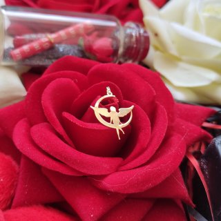 آویز گردنبند طلا 18 عیار زنانه مدل پری و ماه — تصویر 4 از 4