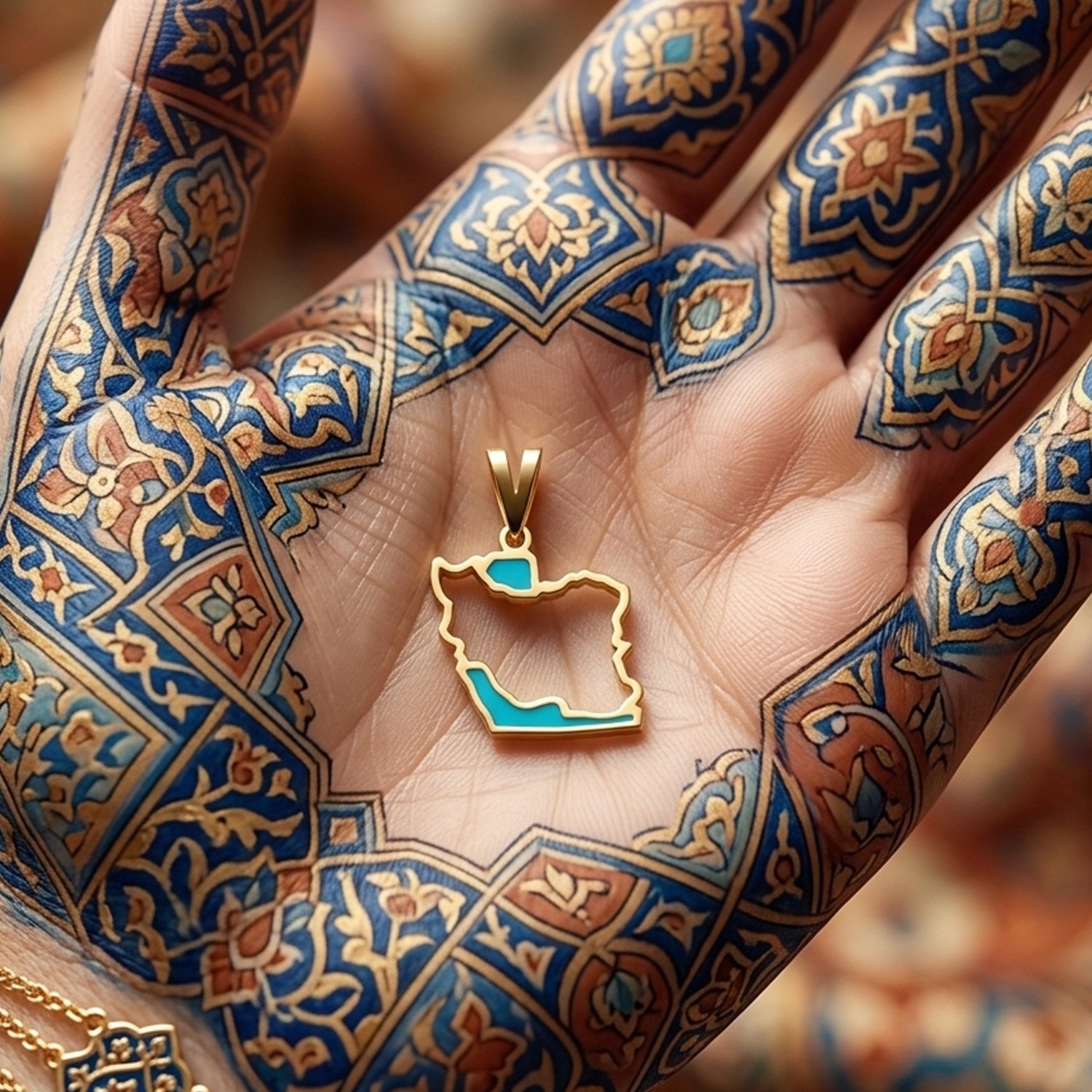 آویز گردنبند طلا 18 عیار مردانه نیکان گلد طرح ایران — تصویر 5 از 8