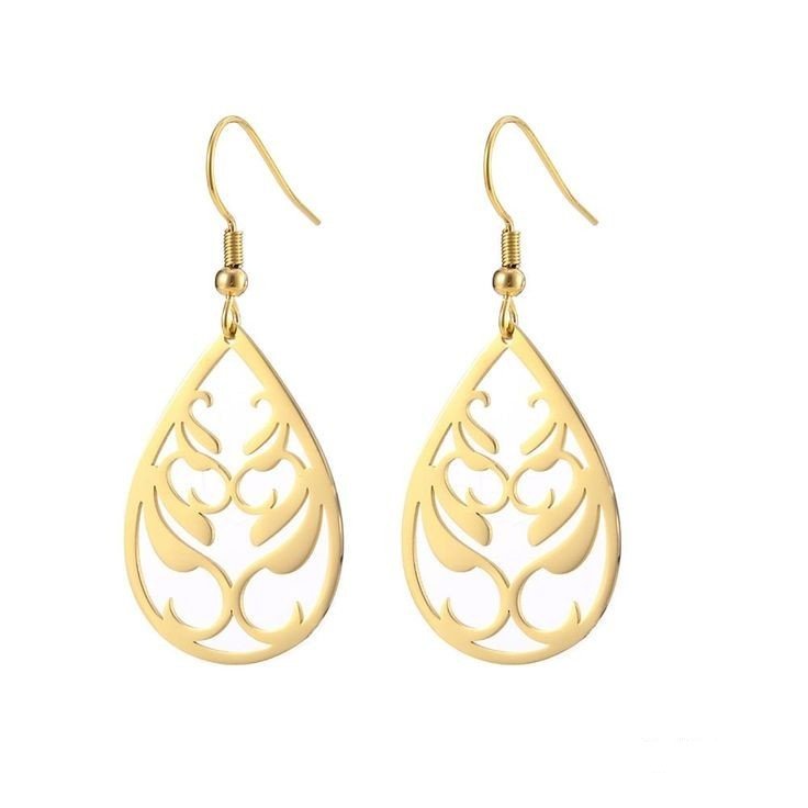 گوشواره طلا 18 عیار زنانه قیراط طرح اشک کد GH3691 — تصویر 1 از 4