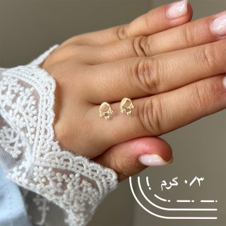 گوشواره میخی طلا 18 عیار دخترانه نیکان گلد مدل دختر — تصویر 2 از 2