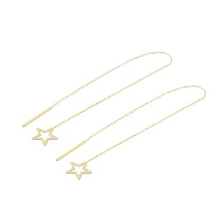 گوشواره طلا 18 عیار زنانه مدل گوشواره بخیه ای طرح ستاره کد GE006 — تصویر 2 از 2