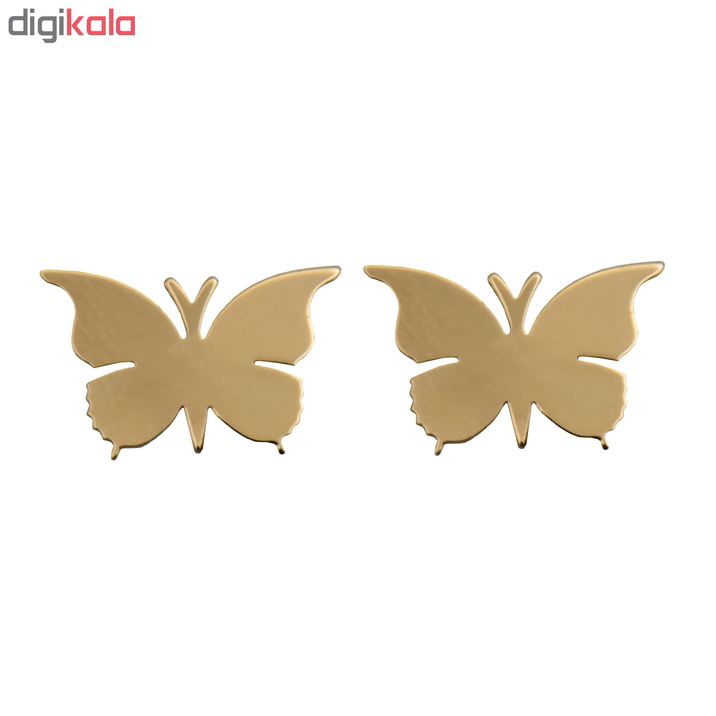گوشواره طلا 18 عیار زنانه آرشا گالری طرح پروانه کد 452A2584 — تصویر 2 از 4