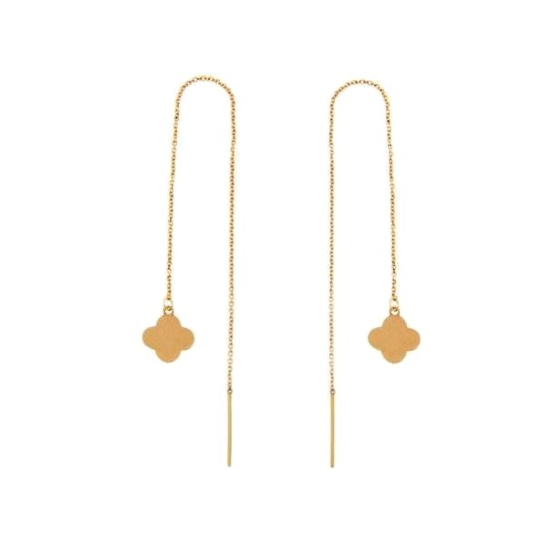 گوشواره طلا 18 عیار زنانه قیراط طرح ونکلیف کد GH4644 — تصویر 1 از 3