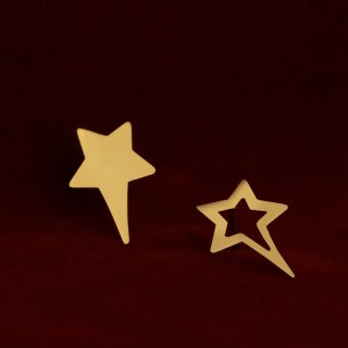 گوشواره میخی طلا 18 عیار دخترانه نیکان گلد مدل ستاره دنبالدار — تصویر 3 از 3