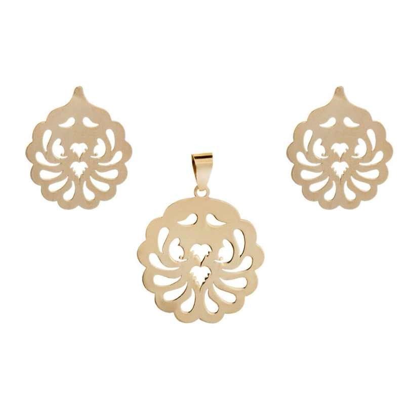 نیم ست طلا 18 عیار زنانه مدل قیراط کد GH6351 — تصویر 1 از 4