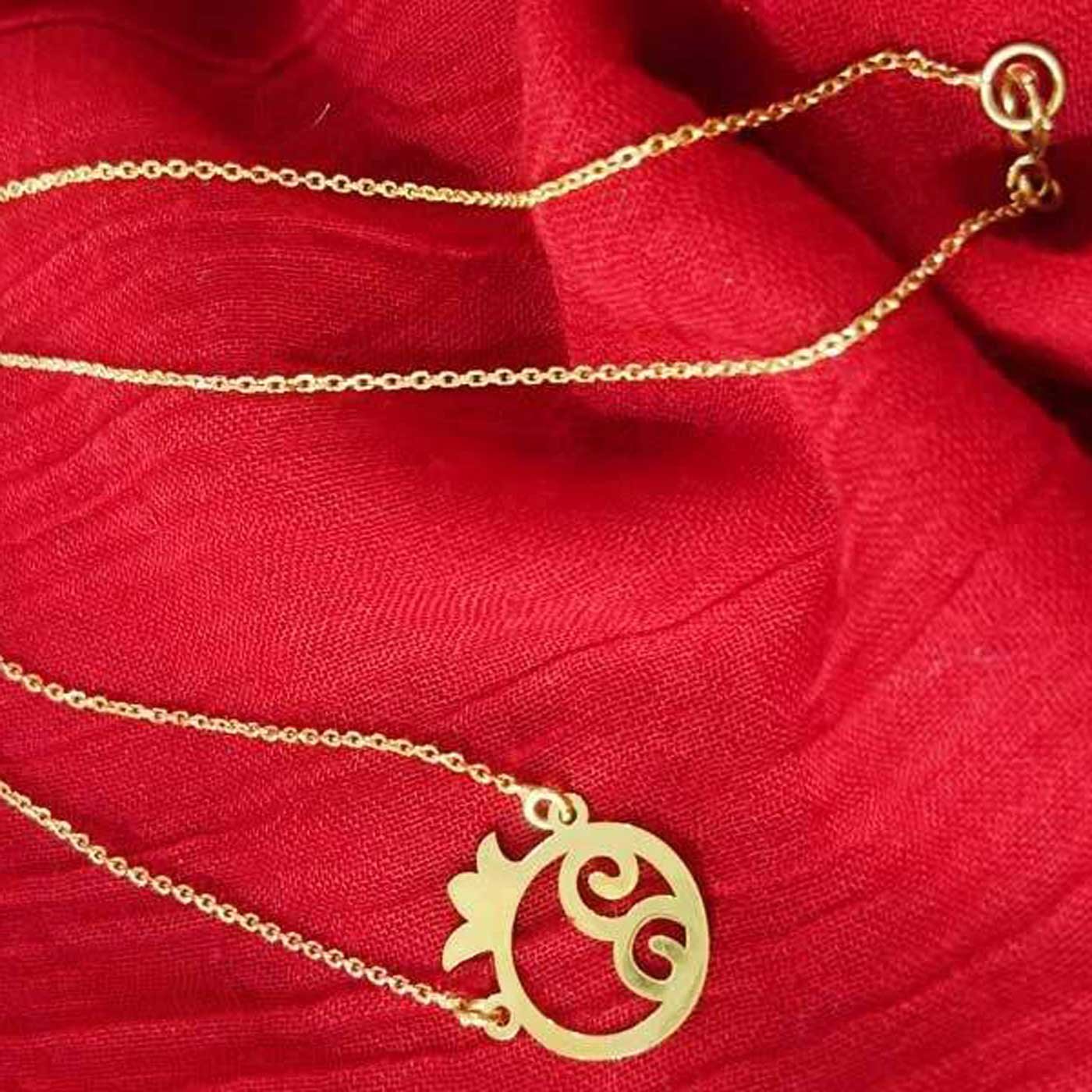 گردنبند طلا 18 عیار زنانه با زنجیر حلقه‌ای (فلامینگو) نیکان گلد مدل انار — تصویر 2 از 4