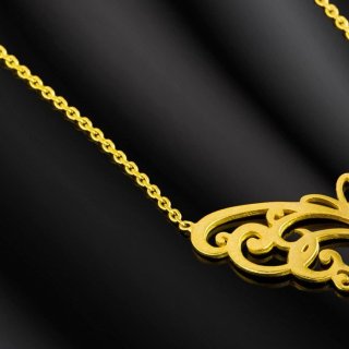 گردنبند طلای 18 عیار سیم و گوهر مدل GLE186 — تصویر 3 از 3