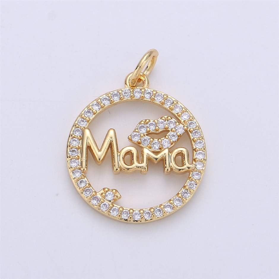آویز گردنبند طلا 18 عیار زنانه قیراط طرح MaMa کد GH3027 — تصویر 1 از 4