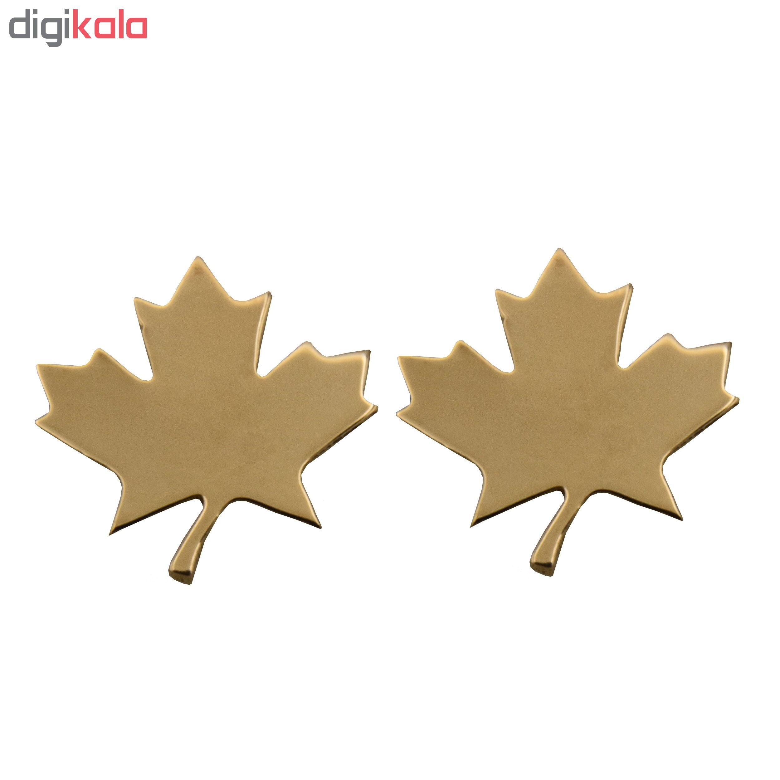 گوشواره طلا 18 عیار زنانه آرشا گالری طرح برگ کد 455A2587 — تصویر 2 از 4