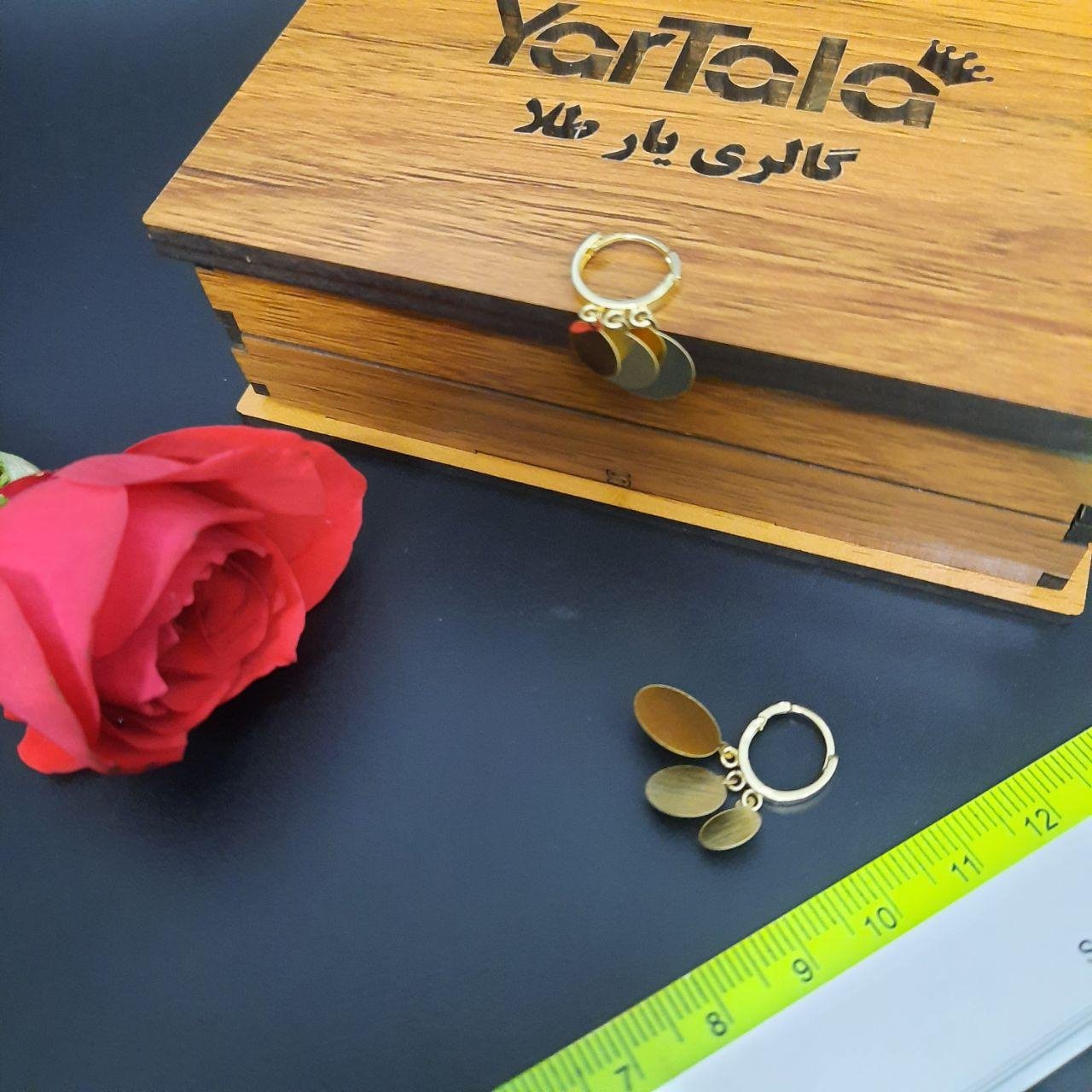 گوشواره طلا 18 عیار زنانه گالری یارطلا کد AG27-8 — تصویر 7 از 8
