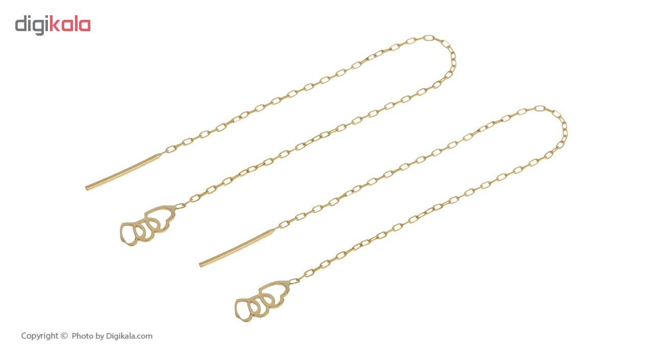 گوشواره طلا 18 عیار زنانه طرح قلب گالری ظهیرالدینی کد EL-003 — تصویر 3 از 6