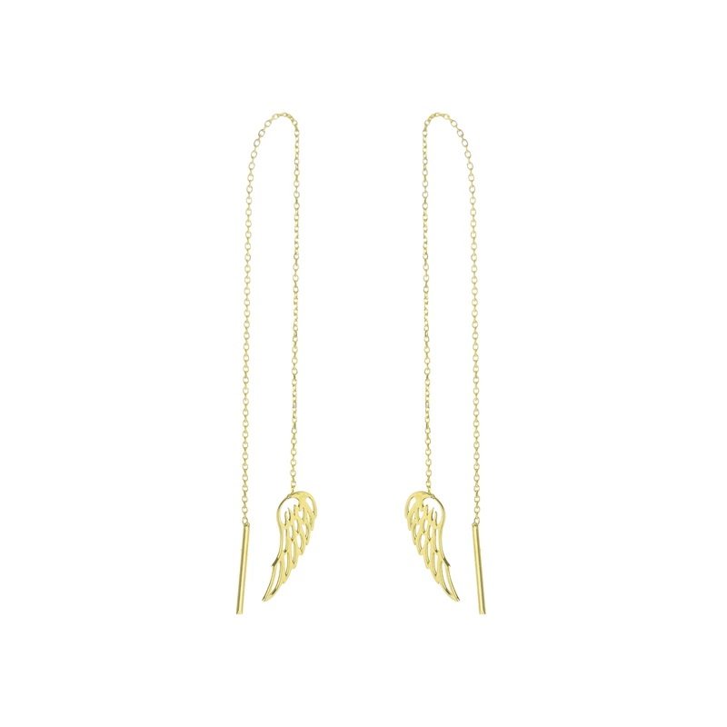 گوشواره طلا 18 عیار دخترانه مدل بال فرشته 7778 — تصویر 1 از 2