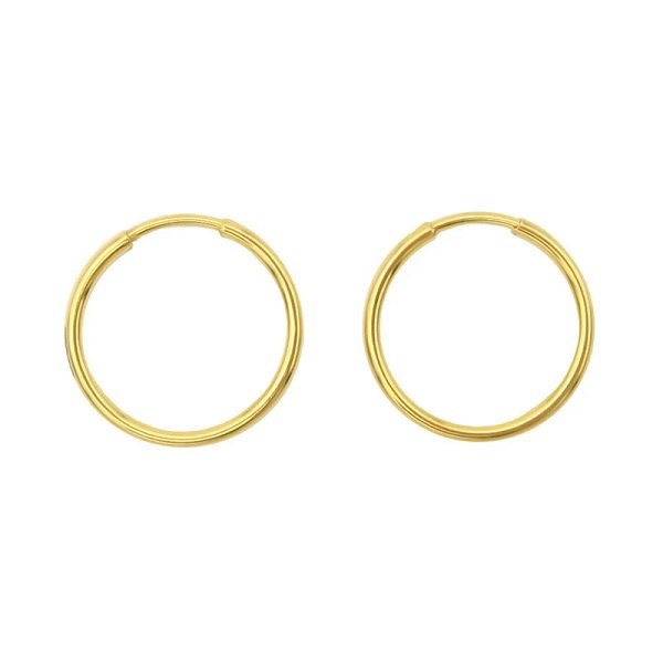 گوشواره حلقه‌ای طلا 18 عیار زنانه نیکان گلد مدل NK356 — تصویر 1 از 7