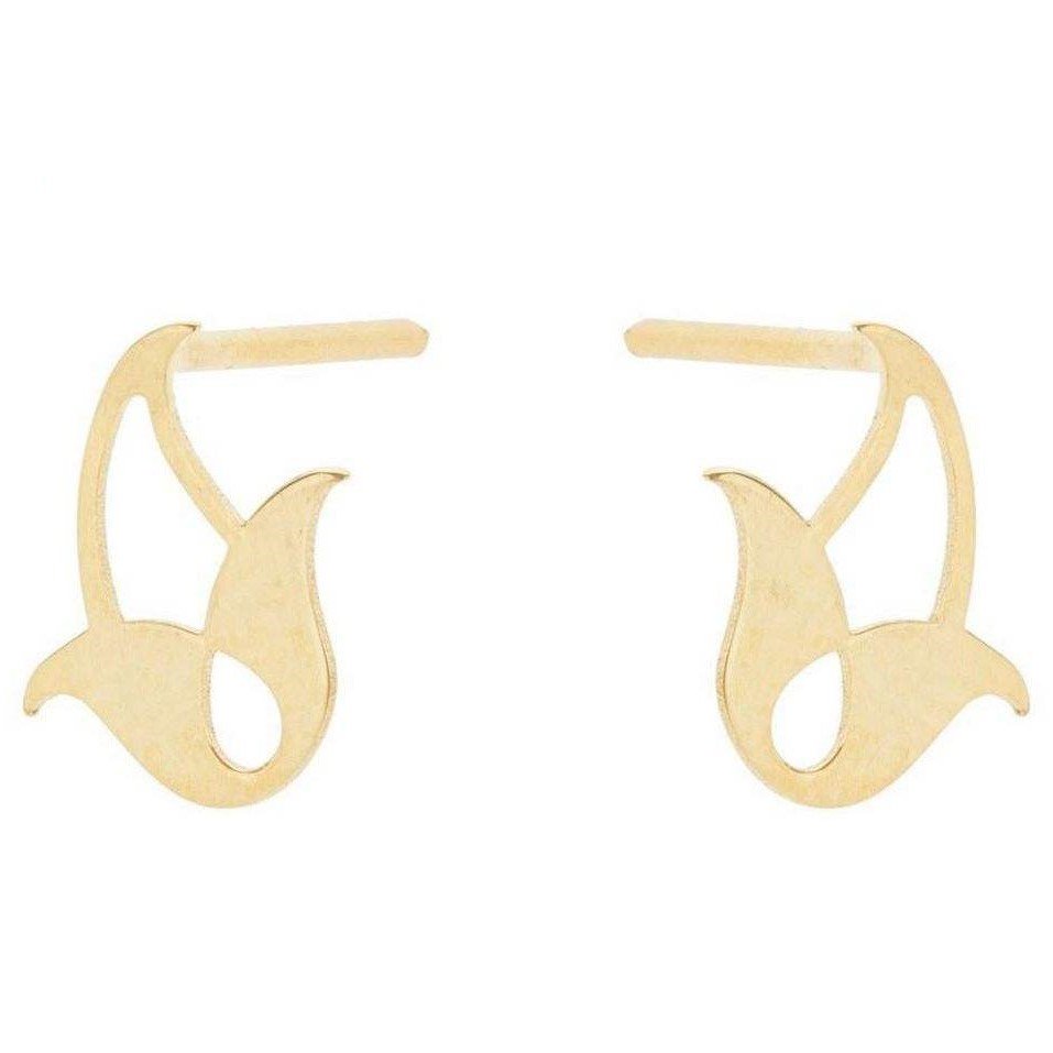 گوشواره طلا 18 عیار زنانه قیراط طرح گل کد GH3884 — تصویر 3 از 4