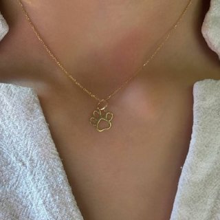 آویز گردنبند طلا 18 عیار دخترانه نیکان گلد طرح پای سگ — تصویر 3 از 3