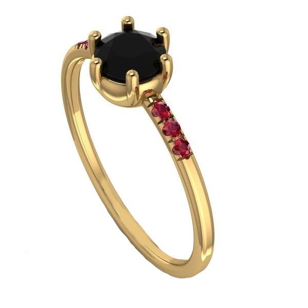 انگشتر طلا 18 عیار زنانه قیراط مدل تک سنگ کد GH5685 — تصویر 1 از 3