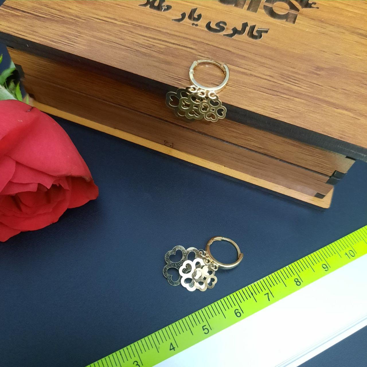 گوشواره طلا 18 عیار زنانه گالری یارطلا کد AG27-3 — تصویر 3 از 7