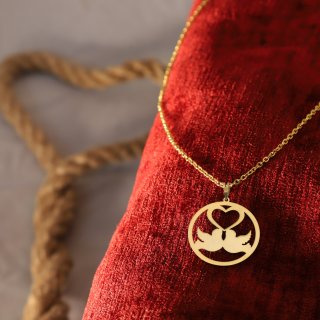 گردنبند طلا 18 عیار زنانه با زنجیر حلقه‌ای (فلامینگو) نیکان گلد مدل عشق — تصویر 5 از 5