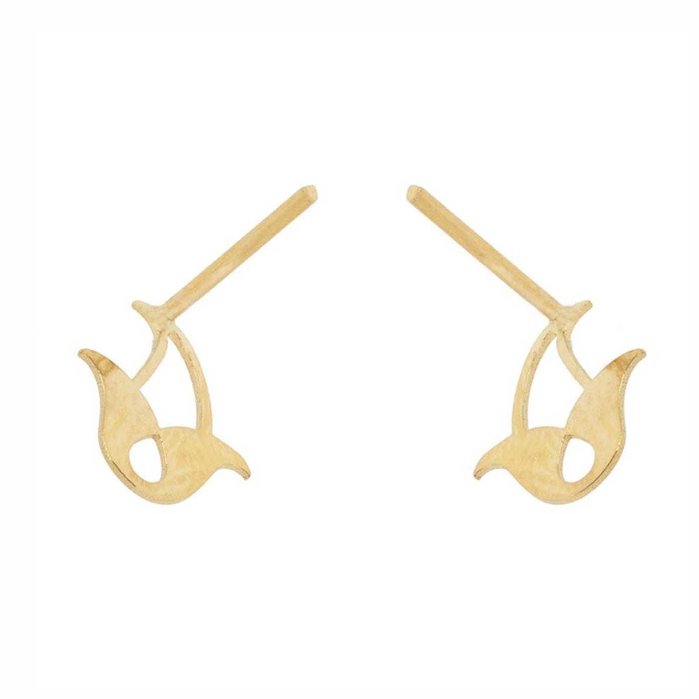 گوشواره میخی طلا 18 عیار زنانه نیکان گلد مدل غنچه — تصویر 3 از 4