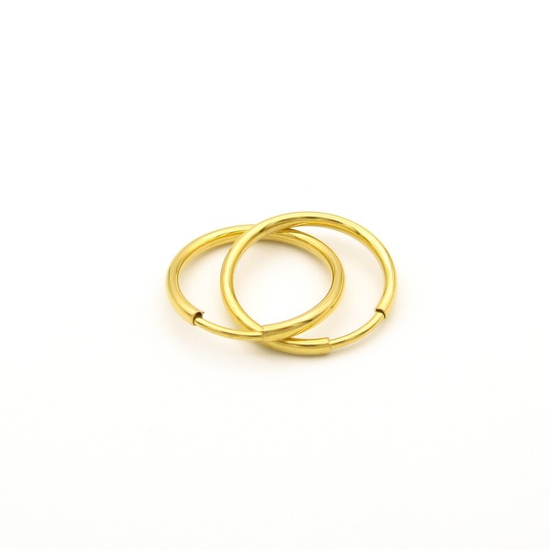 گوشواره حلقه‌ای طلا 18 عیار زنانه نیکان گلد مدل NK356 — تصویر 6 از 7