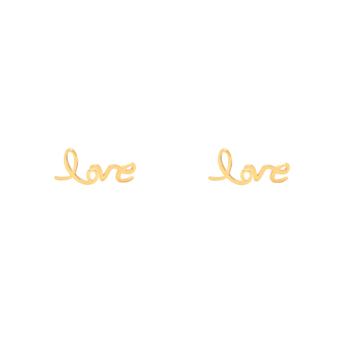 گوشواره میخی طلا 18 عیار زنانه نیکان گلد مدل love — تصویر 1 از 2